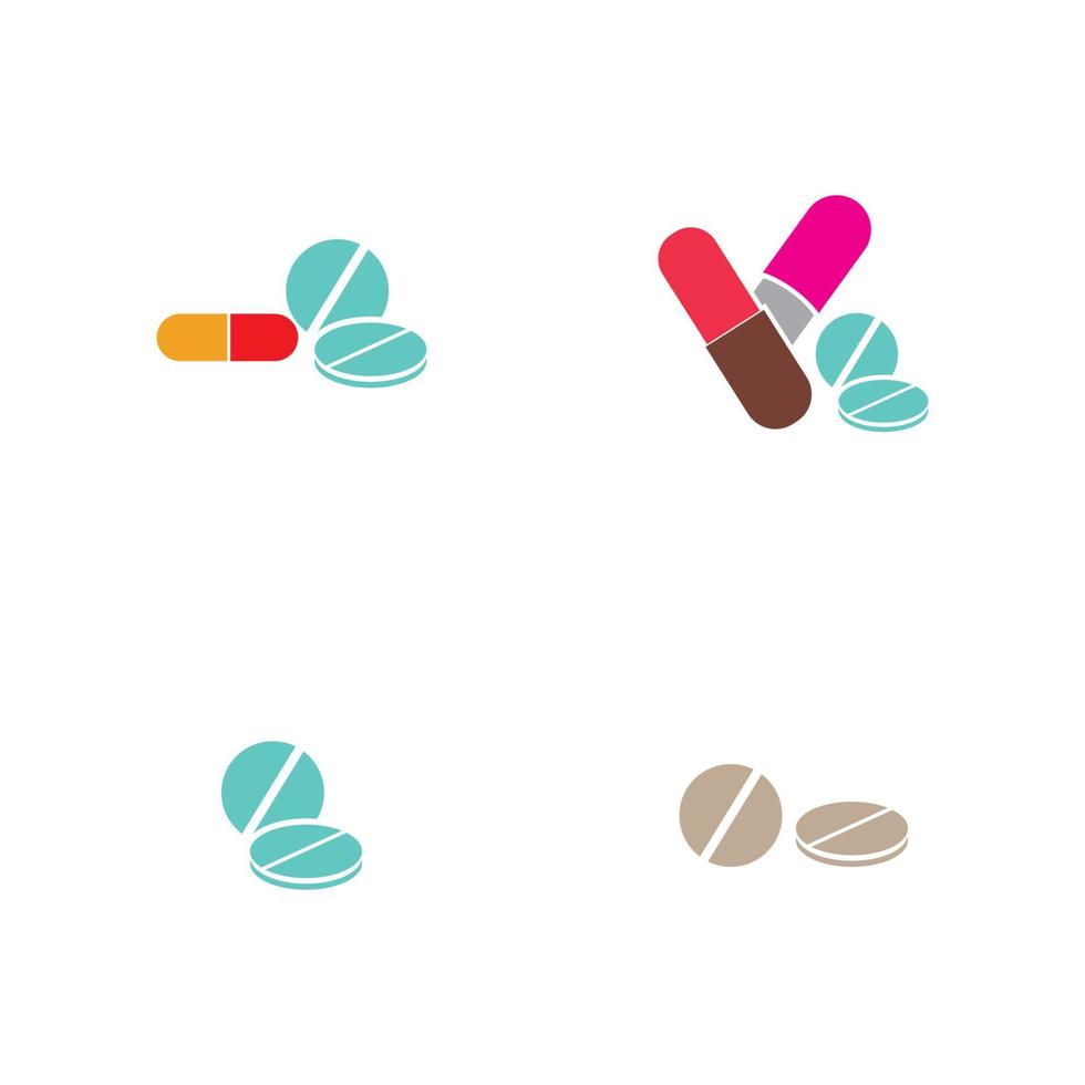 modelo de design de ilustração de logotipo de vetor ícone de comprimidos médicos