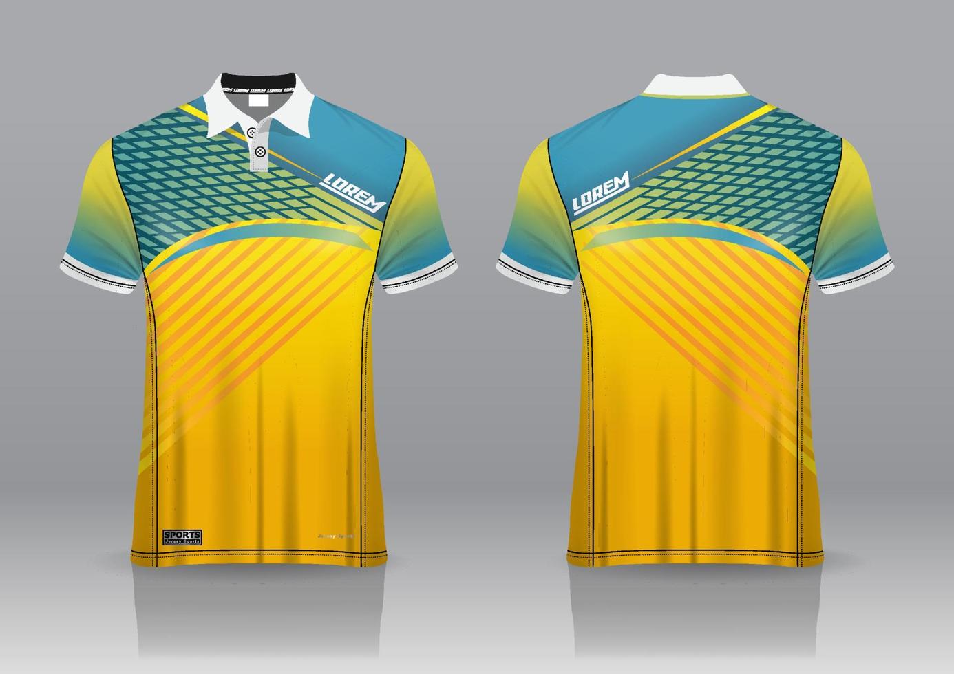 design uniforme de camisa pólo, pode ser usado para badminton, golfe em vista frontal, vista traseira. vetor de maquete de jersey, design premium muito simples e fácil de personalizar