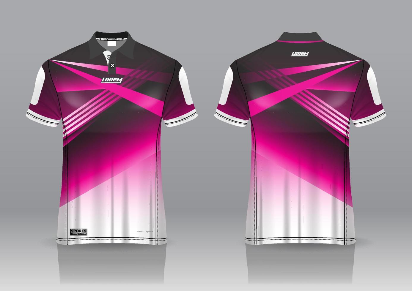 design uniforme de camisa pólo, pode ser usado para badminton, golfe em vista frontal, vista traseira. vetor de maquete de jersey, design premium muito simples e fácil de personalizar