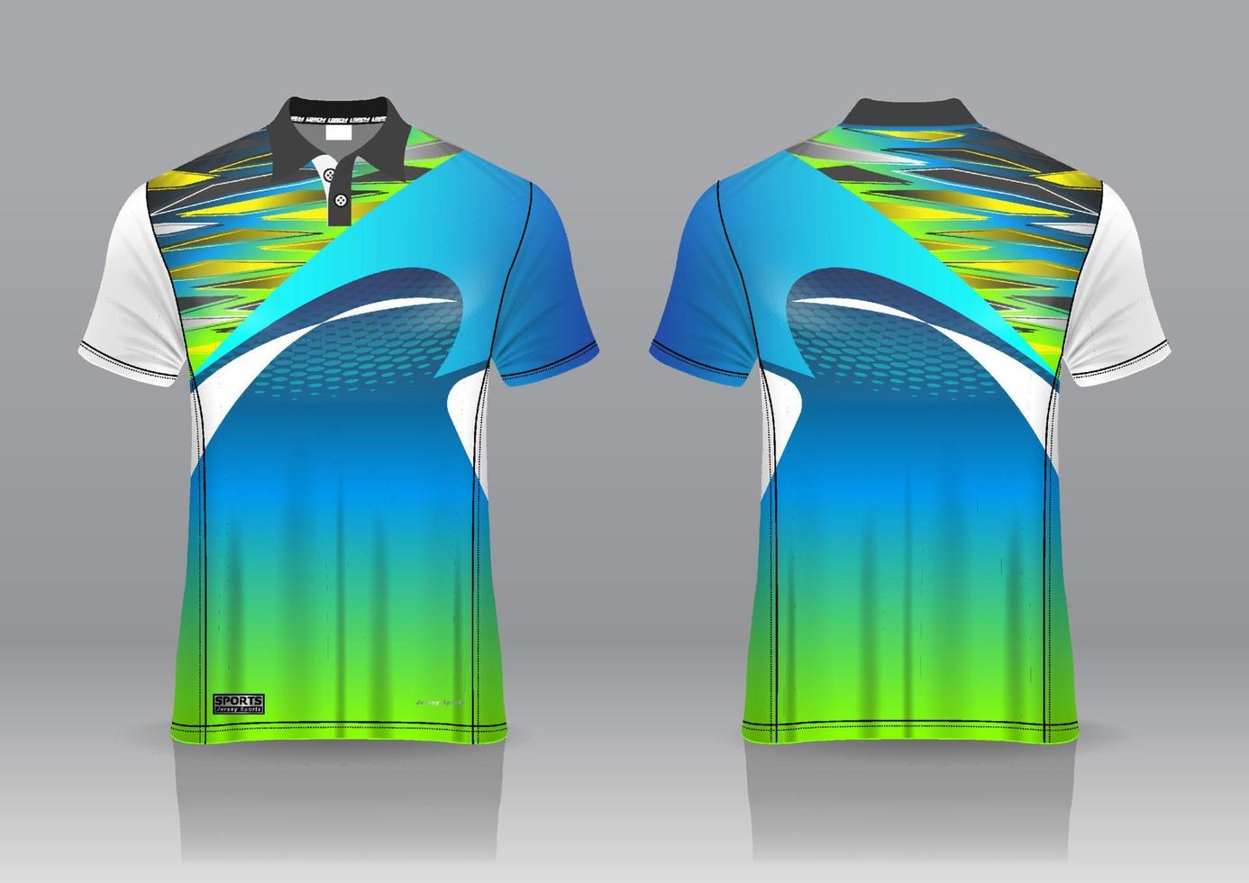 design uniforme de camisa pólo, pode ser usado para badminton, golfe em vista frontal, vista traseira. vetor de maquete de jersey, design premium muito simples e fácil de personalizar