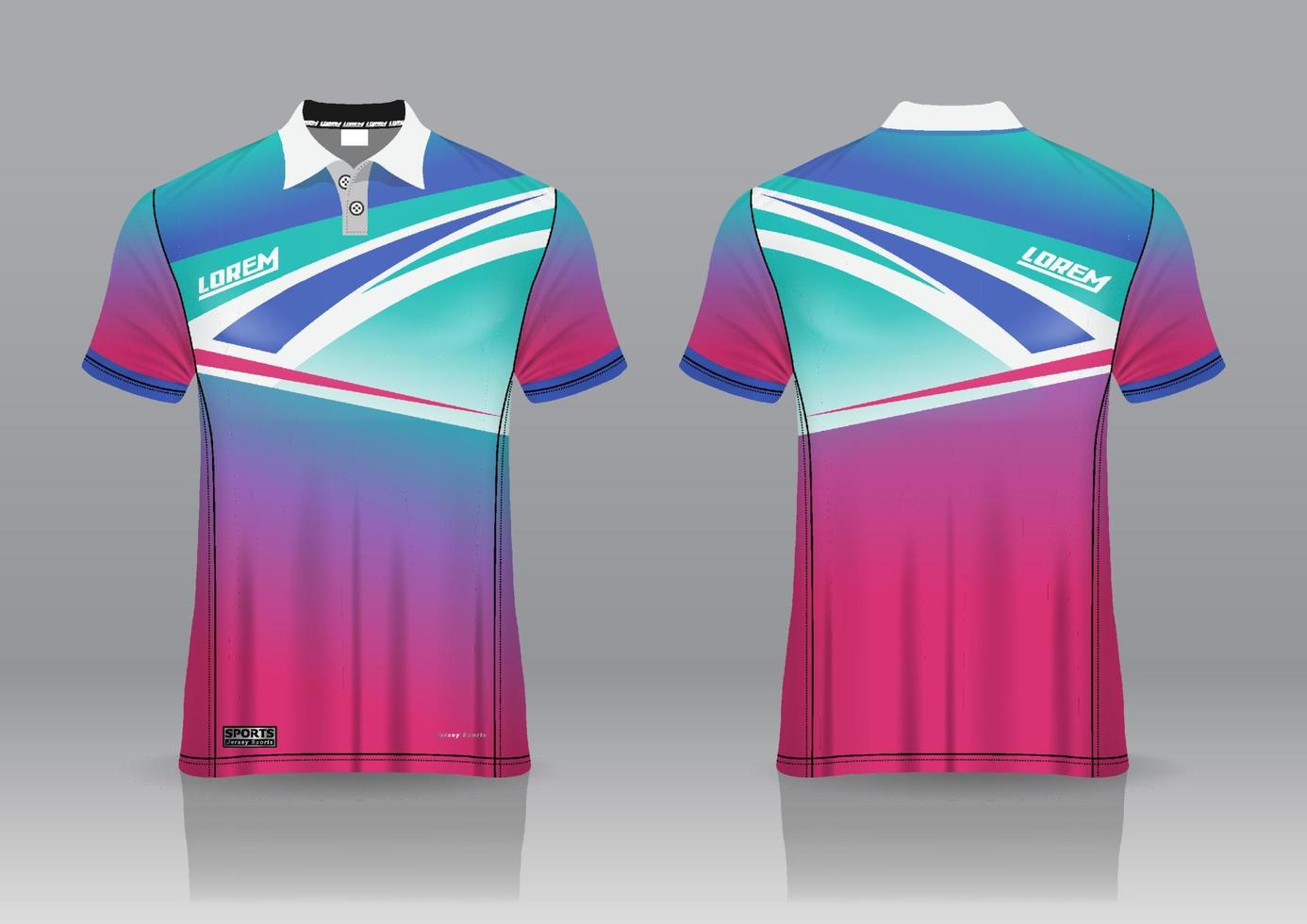 design uniforme de camisa pólo, pode ser usado para badminton, golfe em vista frontal, vista traseira. vetor de maquete de jersey, design premium muito simples e fácil de personalizar