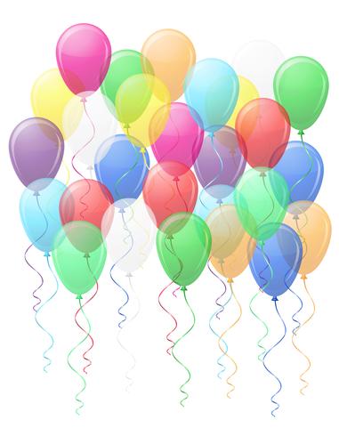 ilustração em vetor de balões coloridos transparentes EPS10