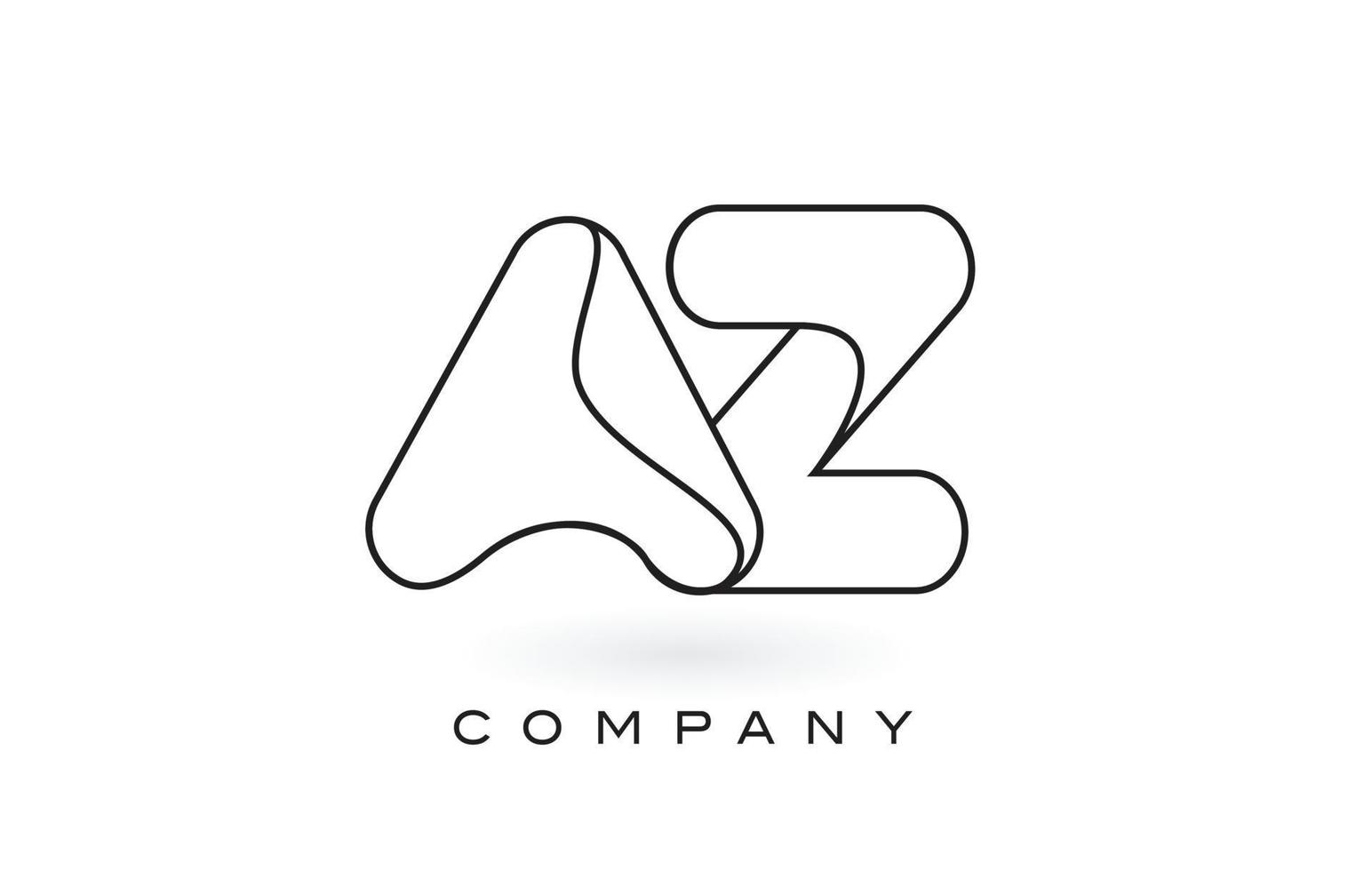 Logotipo da carta com monograma az com contorno de contorno de monograma preto fino. vetor de design de carta na moda moderna.