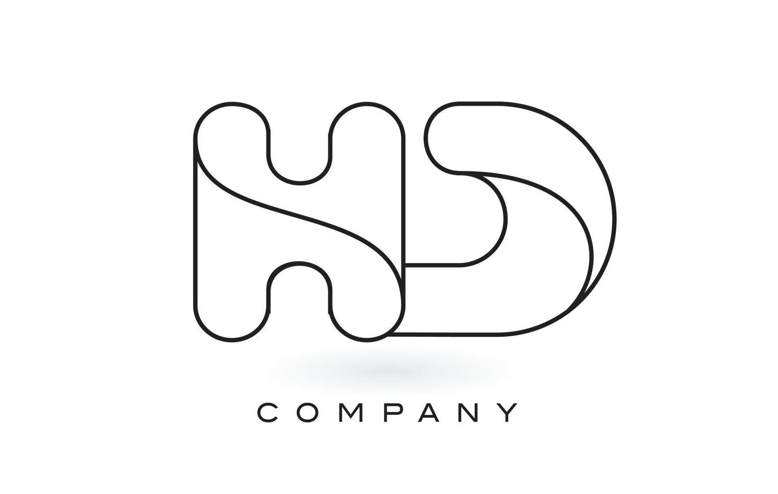logotipo da letra do monograma hd com contorno preto fino do contorno do monograma. vetor de design de carta na moda moderna.