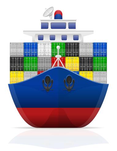 ilustração em vetor navio de carga náutica