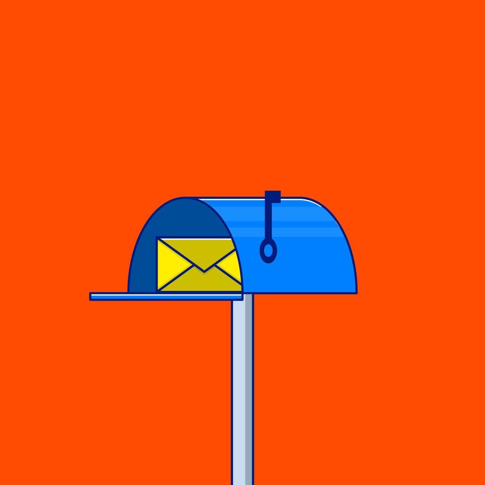 ilustração do ícone do estilo dos desenhos animados da caixa de correio vetor