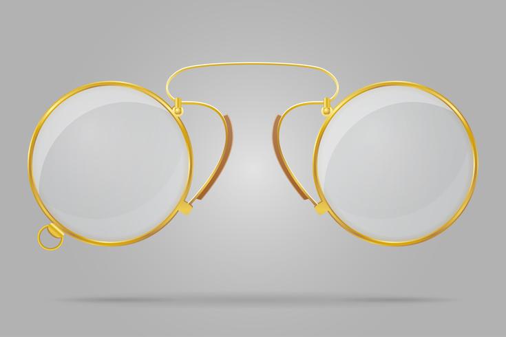 pince-nez velho vintage retrô icon ilustração vetorial de estoque vetor