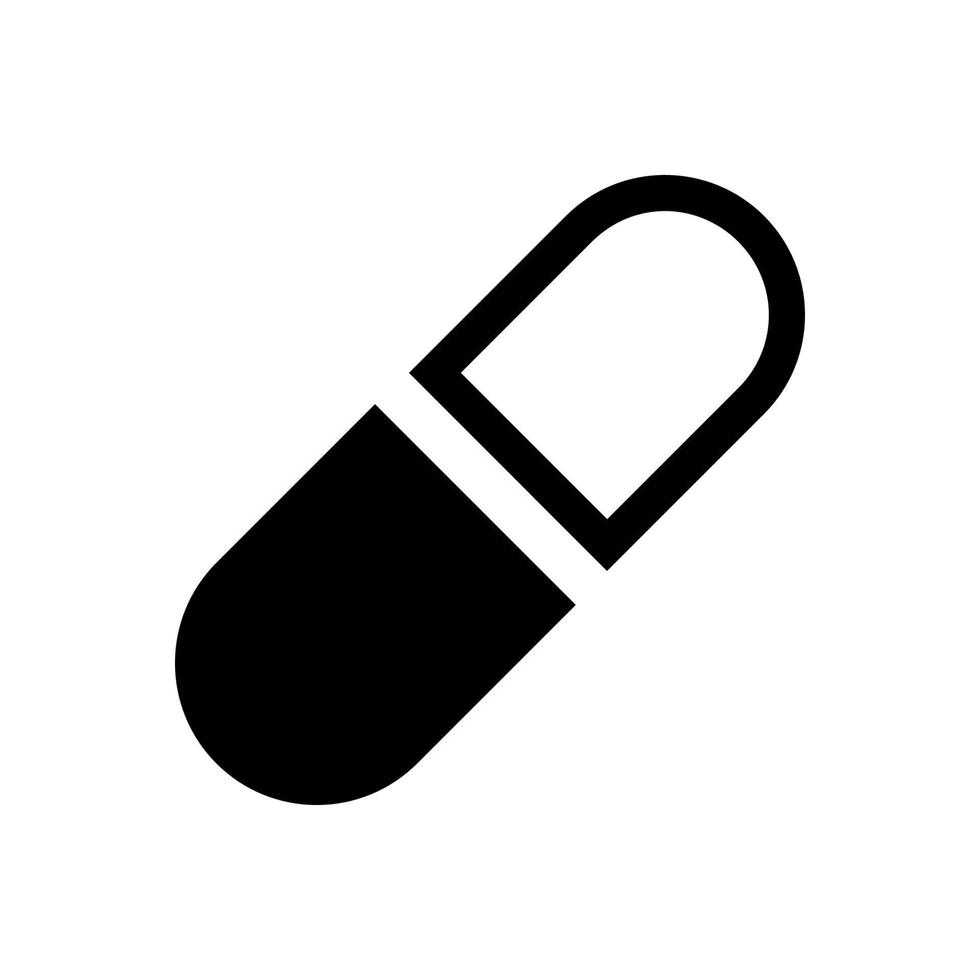 ícone do vetor cápsula, ícone do medicamento