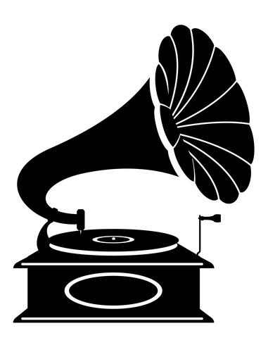 ilustração em vetor estoque velho ícone vintage retrô gramofone