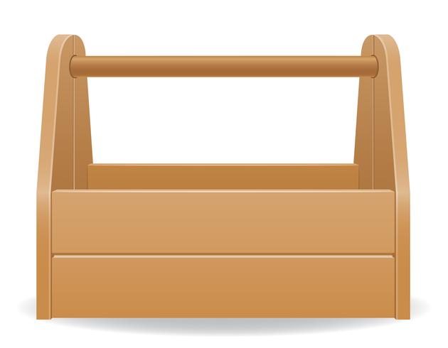 ilustração em vetor caixa de ferramentas de madeira