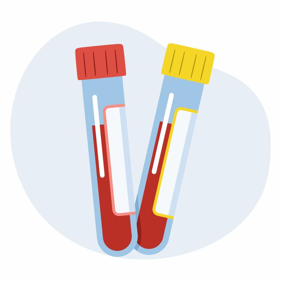 tubo de ensaio de laboratório com análise de sangue. ilustração vetorial no tópico da pesquisa médica. vetor