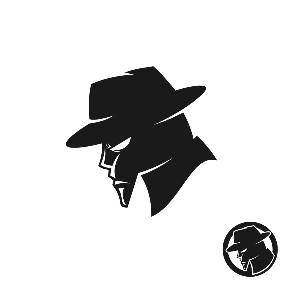 design de logotipo de agente secreto hacker espião vetor