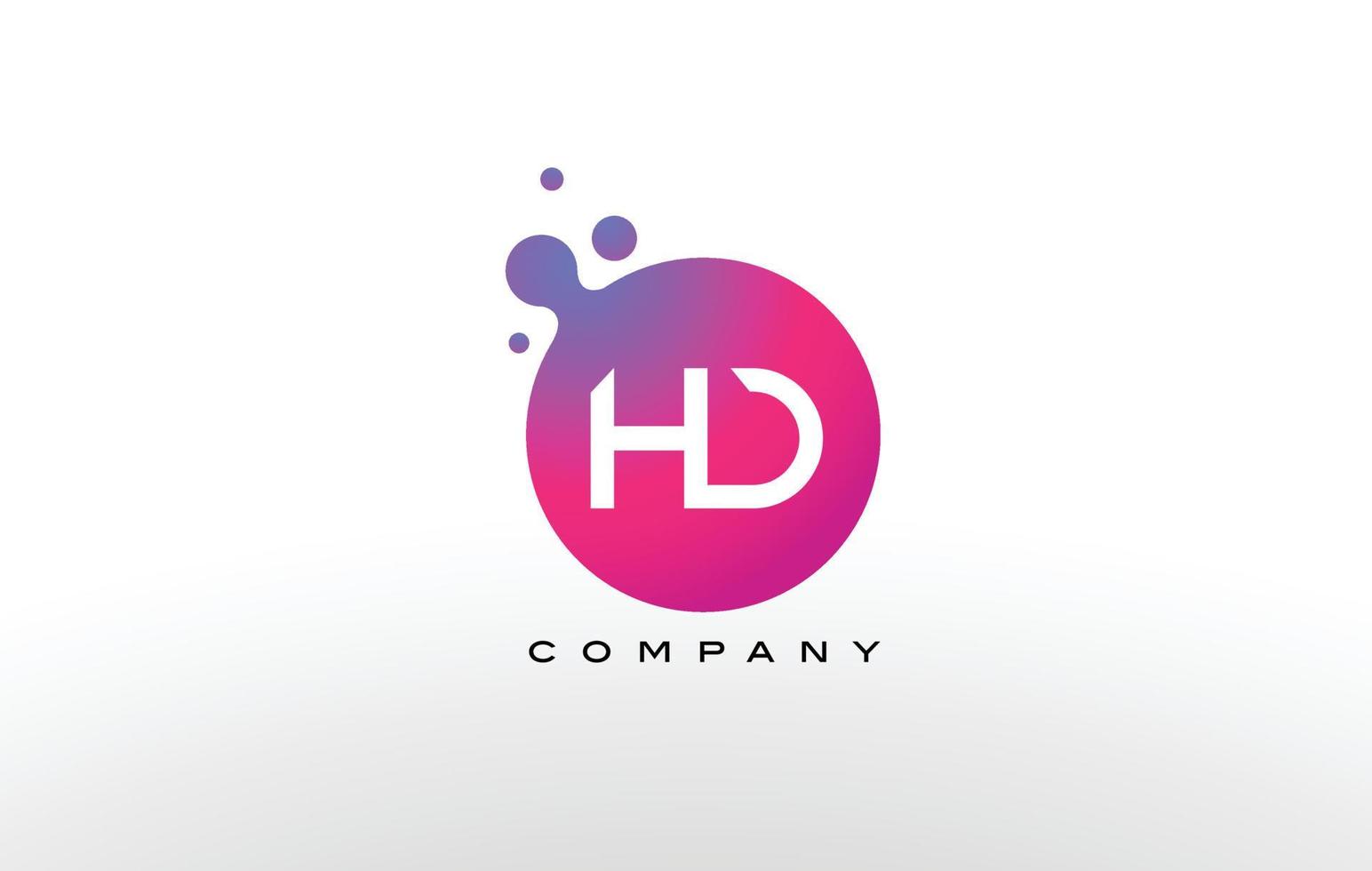 design de logotipo de pontos de letra hd com bolhas na moda criativas. vetor