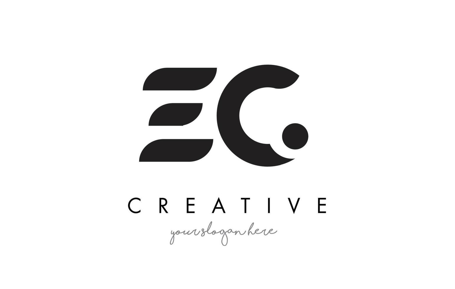 design de logotipo da carta ec com tipografia criativa moderna e moderna. vetor