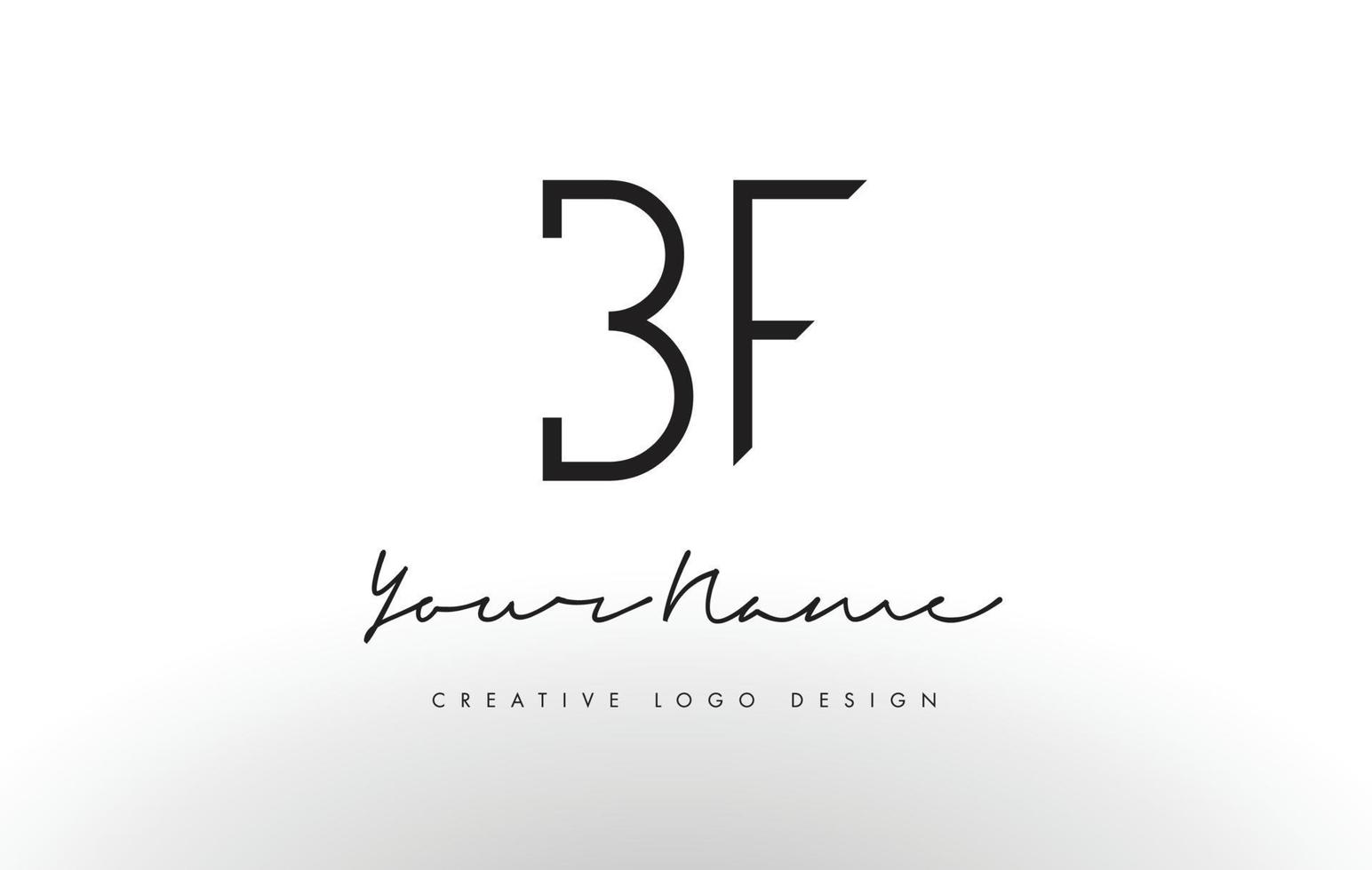 design de logotipo de letras bf slim. conceito criativo simples letra preta. vetor