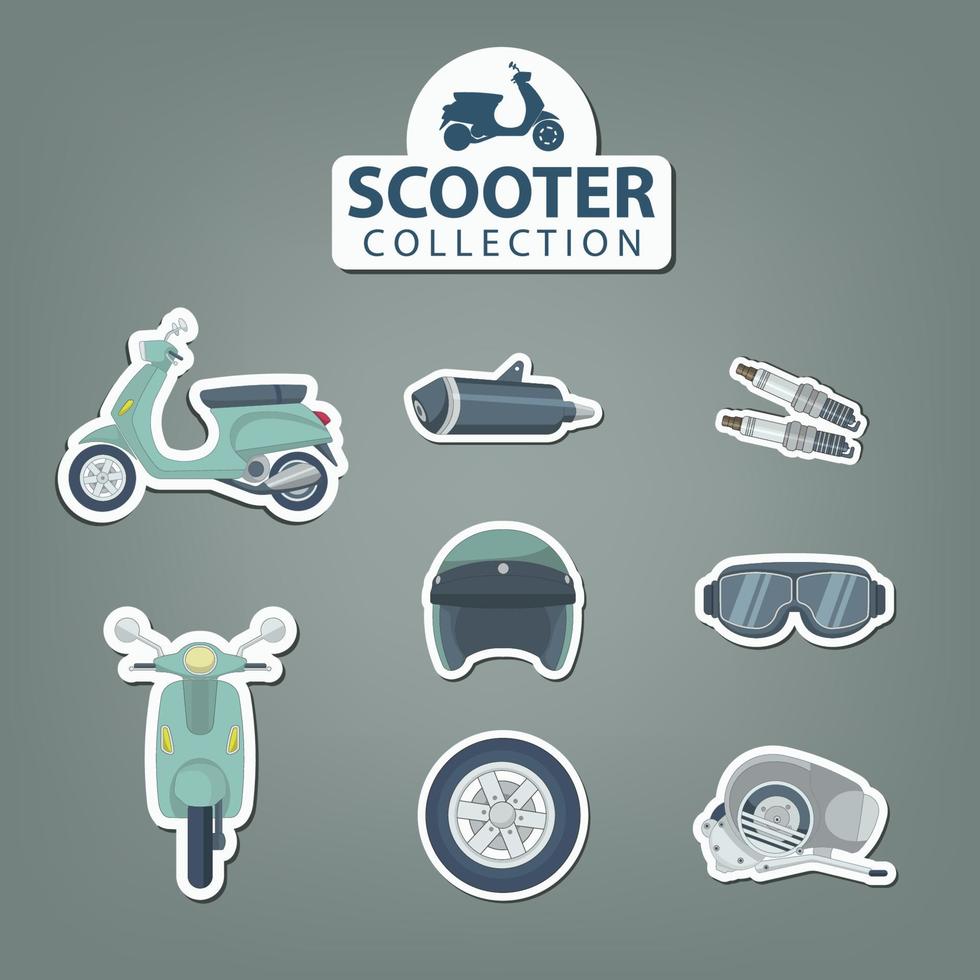 conjunto de ícones de transporte de scooter. conjunto de vetor moderno. ilustração vetorial