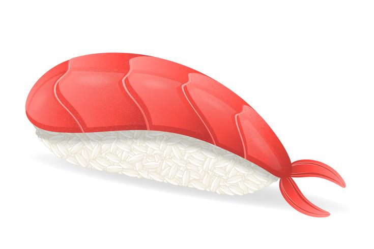 sushi com ilustração vetorial de camarão vetor