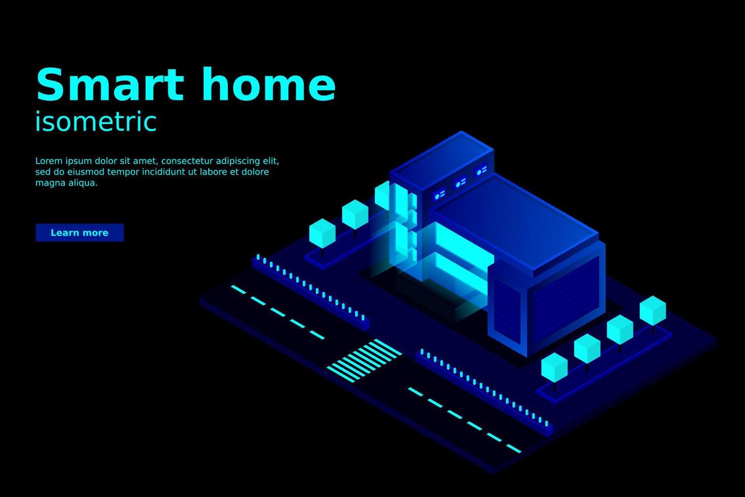 cidade inteligente ou conceito de vetor isométrico de edifício inteligente. planejamento urbano de cidade inteligente moderna e edifícios de infraestrutura de desenvolvimento