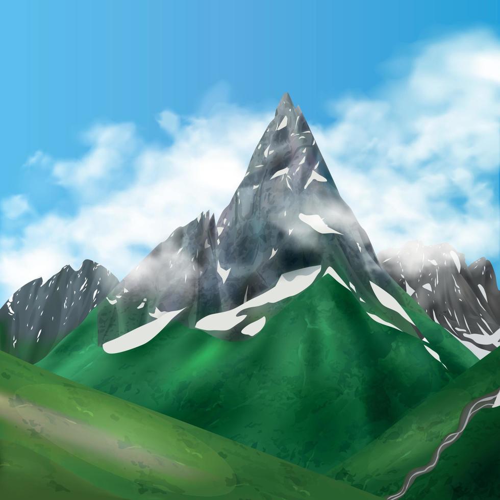 composição quadrada da paisagem da montanha vetor