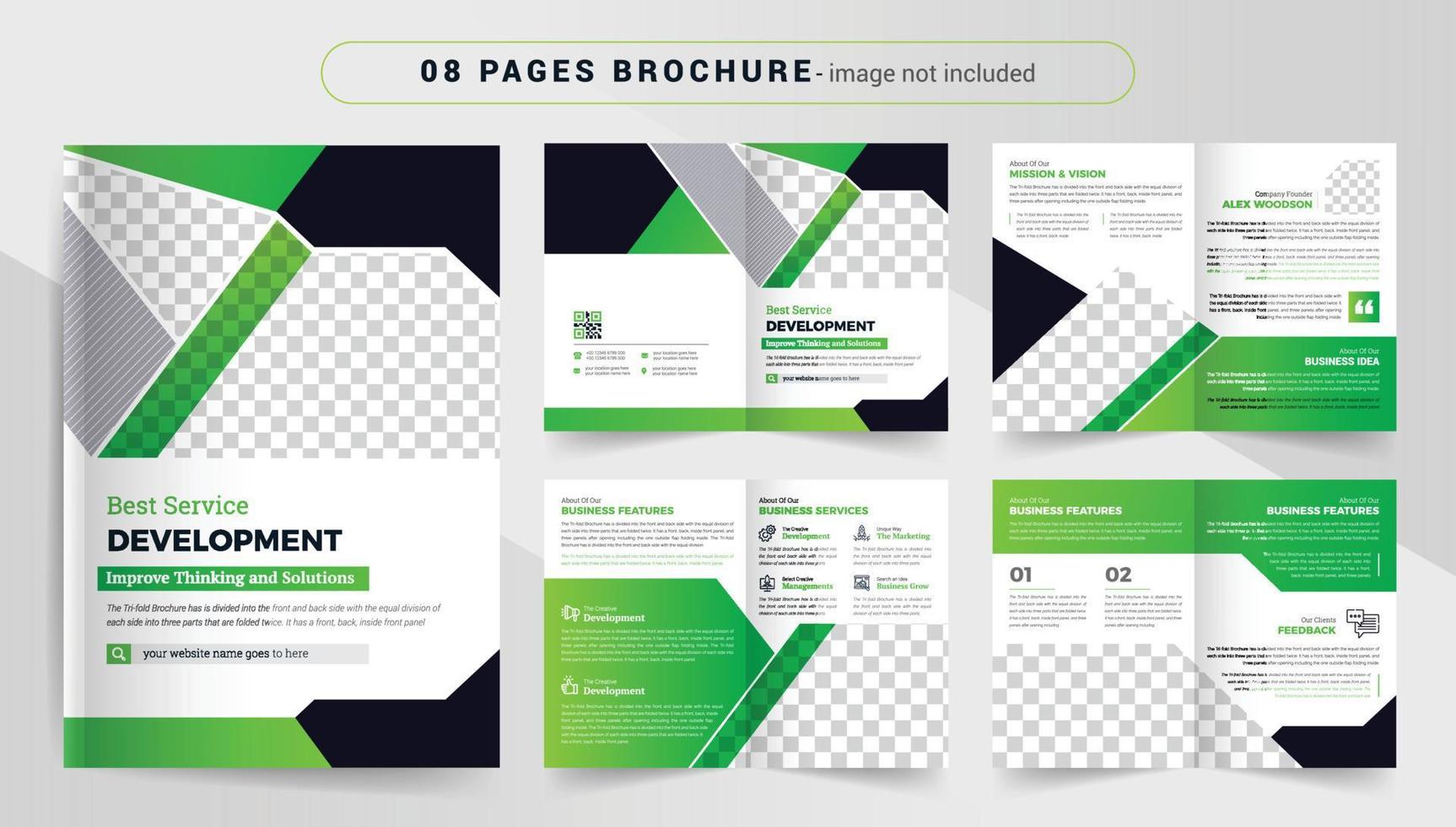 modelo de design de brochura de negócios da empresa layout de tema de várias páginas para uso polivalente vetor