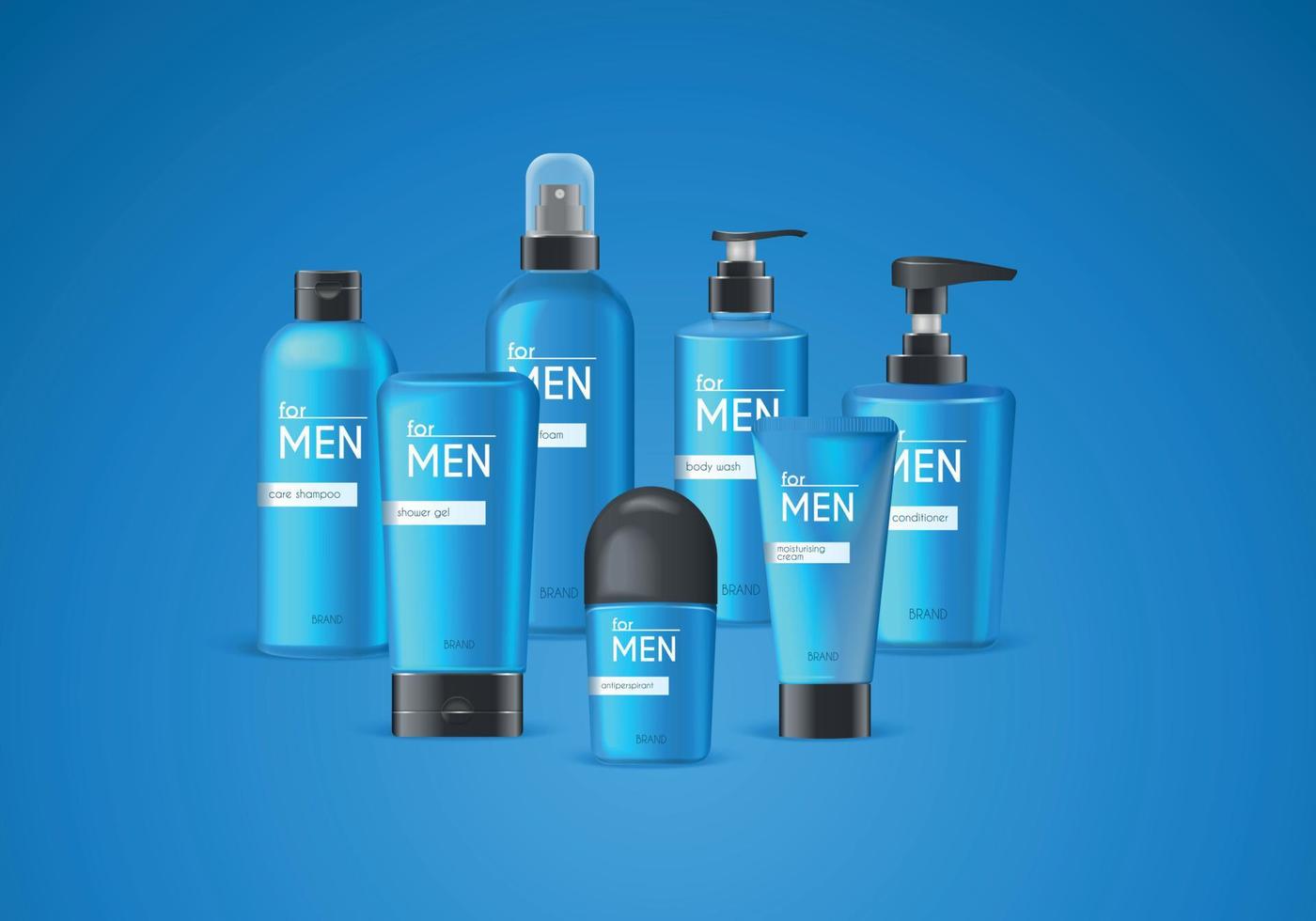 cosméticos para composição masculina vetor