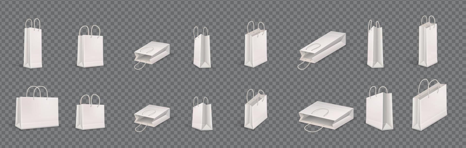 conjunto de ícones de sacolas de compras vetor