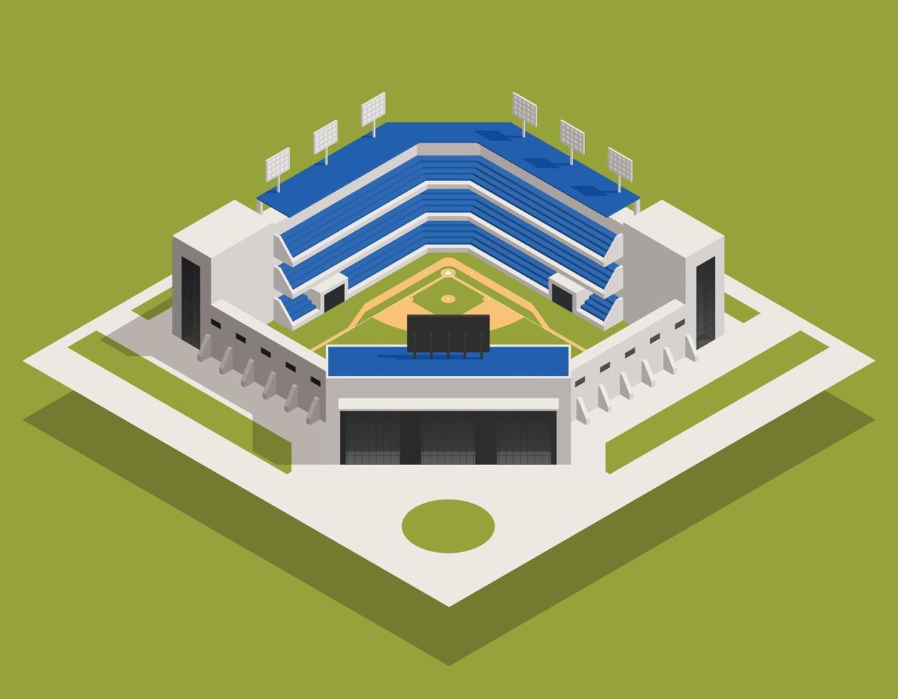 composição do estádio do campo de beisebol vetor