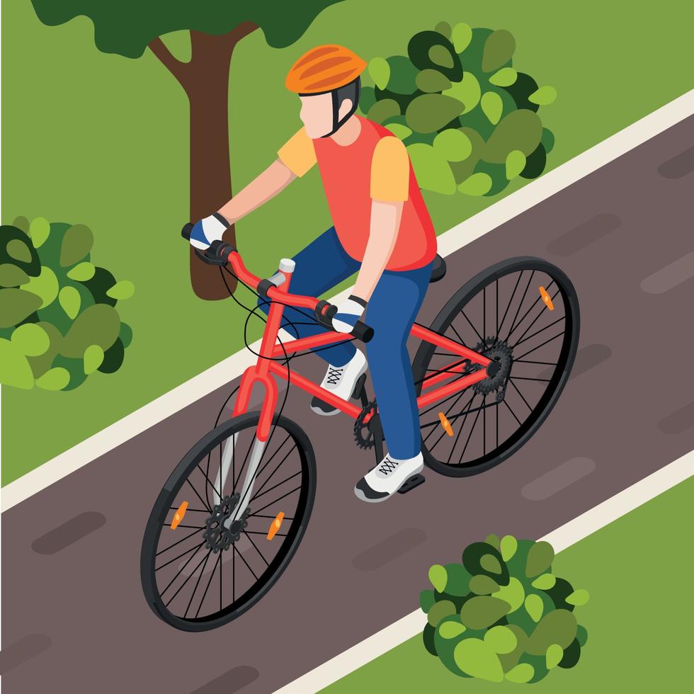 ilustração isométrica de bicicleta vetor