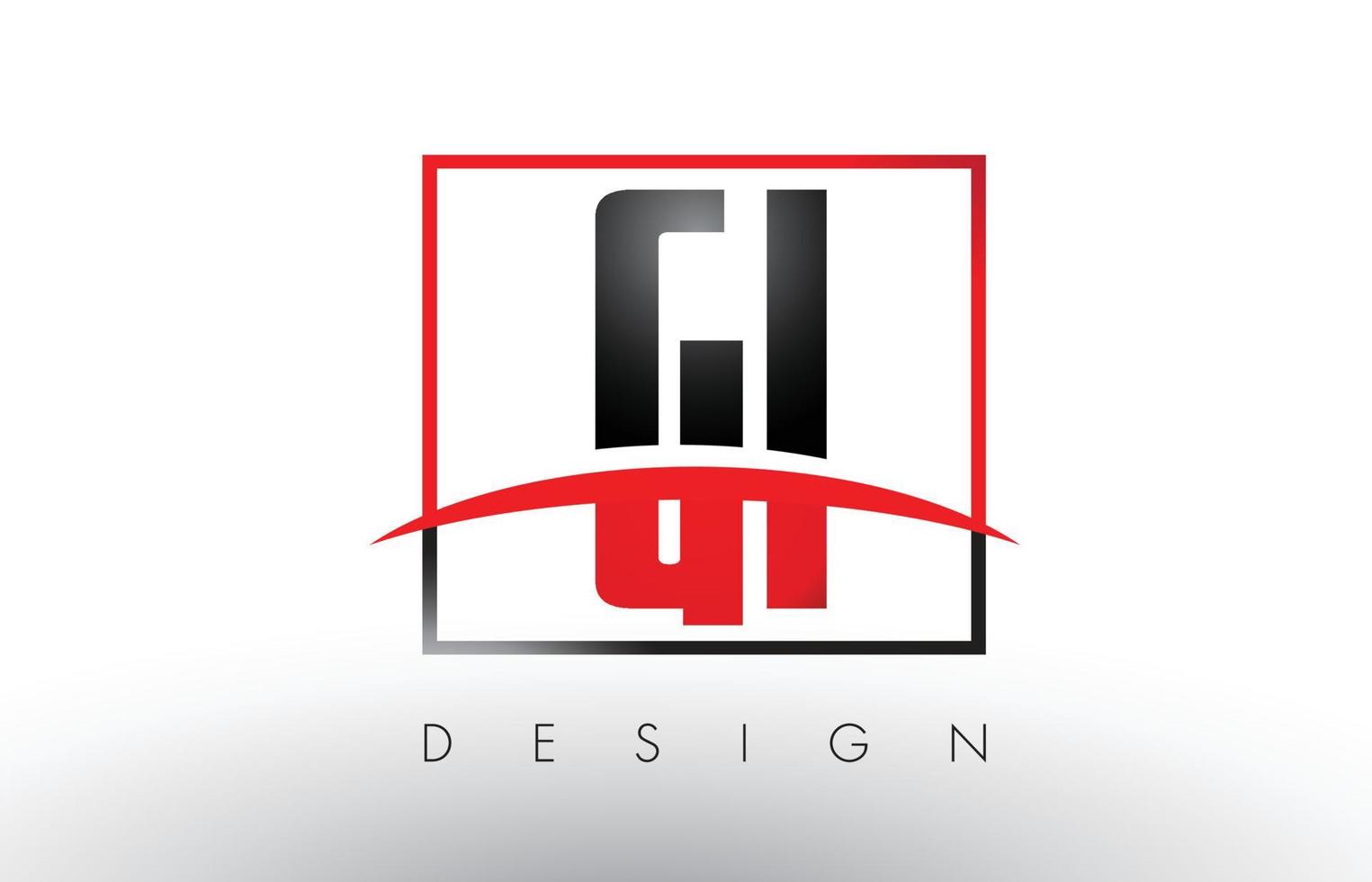 letras do logotipo do gi gi com cores vermelhas e pretas e swoosh. vetor