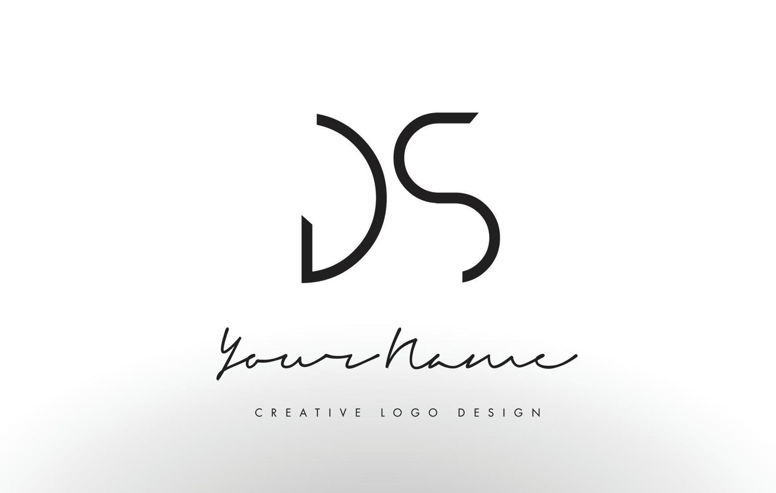 design de logotipo de letras ds slim. conceito criativo simples letra preta. vetor