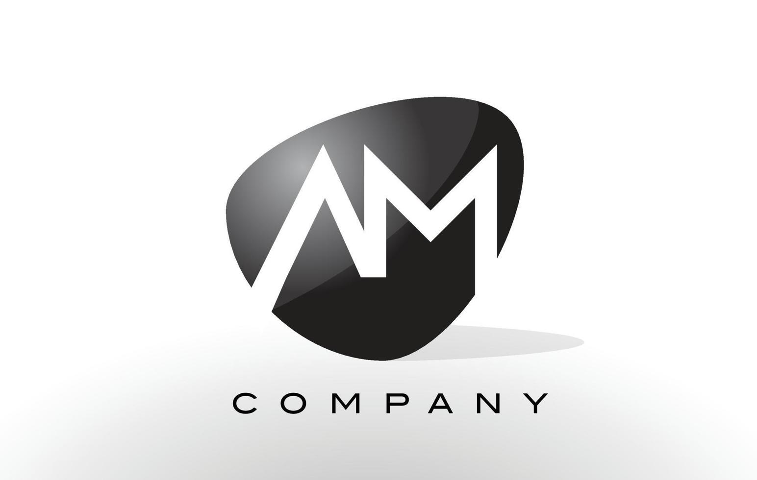 logotipo do am. vetor de design de carta.