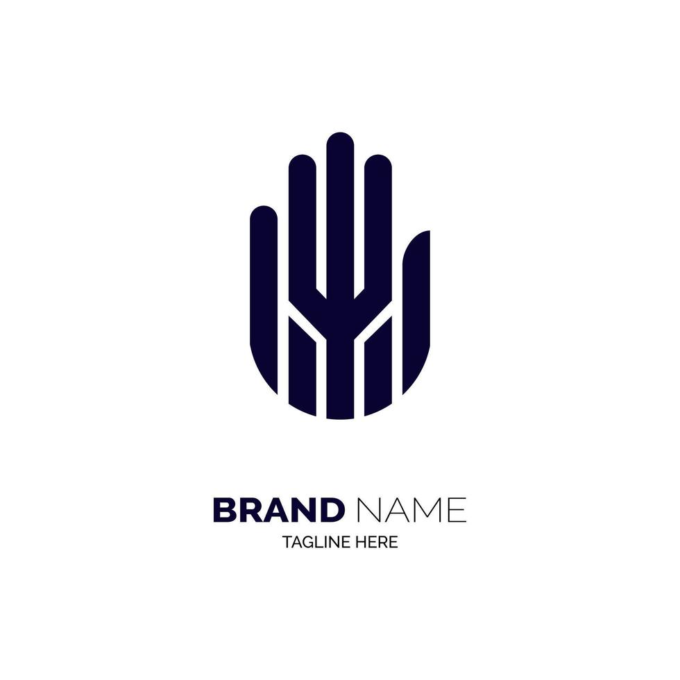 plano da mão modelo de design de logotipo para marca ou empresa e outros vetor
