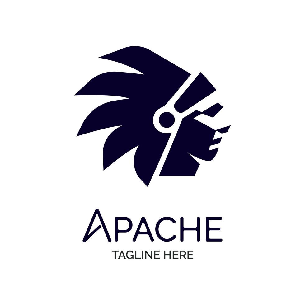 Design de modelo de logotipo de tribos indígenas apache para marca ou empresa e outros vetor