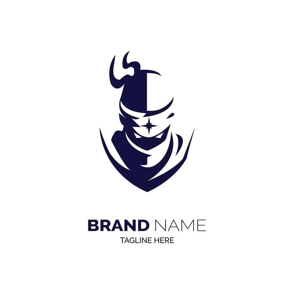 Modelo de design de logotipo ninja assassino para marca ou empresa e outros vetor