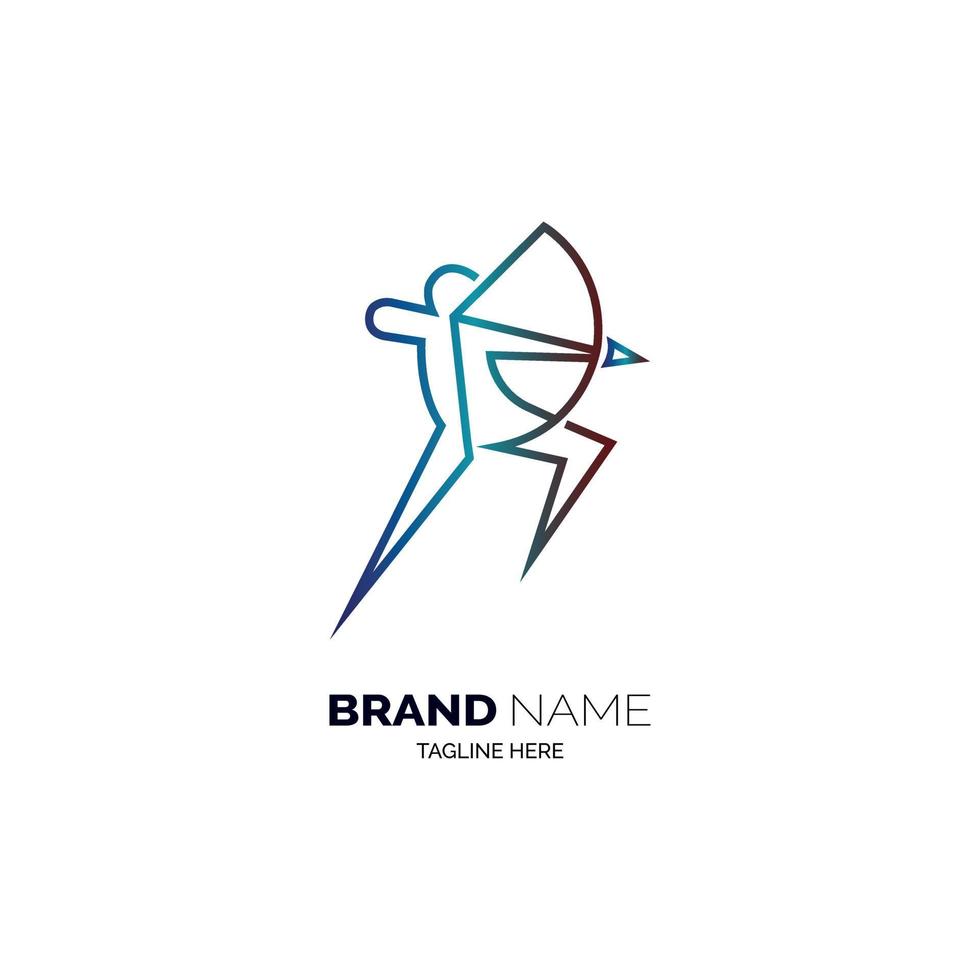 modelo de design de logotipo arqueiro para marca ou empresa e outros vetor
