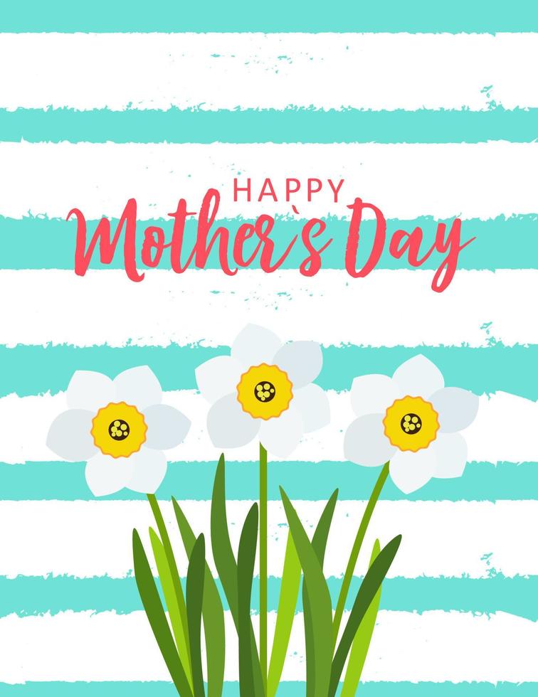 cartão de feliz dia das mães com fundo de flores. ilustração vetorial vetor