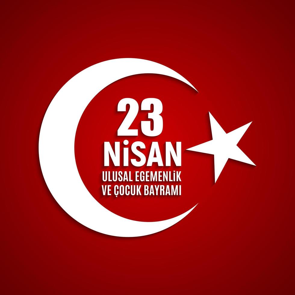 23 de abril as crianças falam turco dia. 23 nisan cumhuriyet bayrami. ilustração vetorial vetor