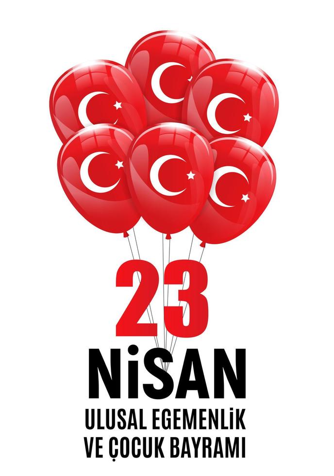 23 de abril o dia das crianças. 23 nisan cumhuriyet bayrami. ilustração vetorial vetor