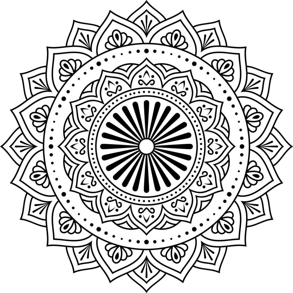 mandala ornamental de padrão circular para henna, mehndi, tatuagem, design de banner do ramadã, cartão de visita, cartão, pôster, decoração. ornamento decorativo em estilo oriental étnico vetor