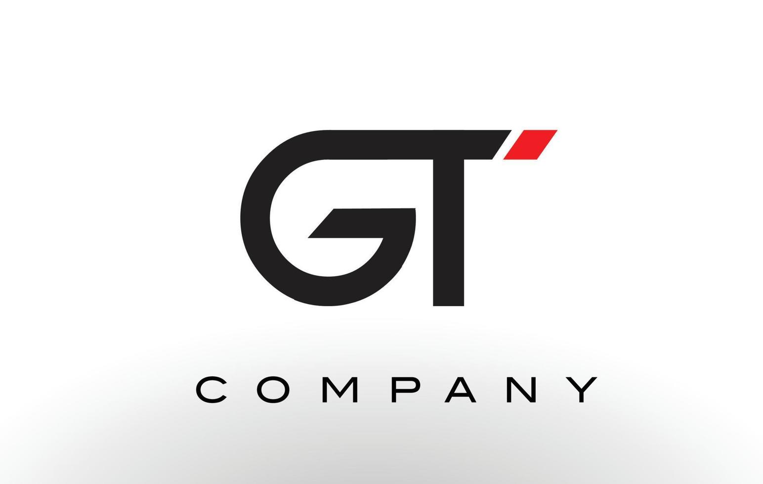 logotipo gt. vetor de design de carta.
