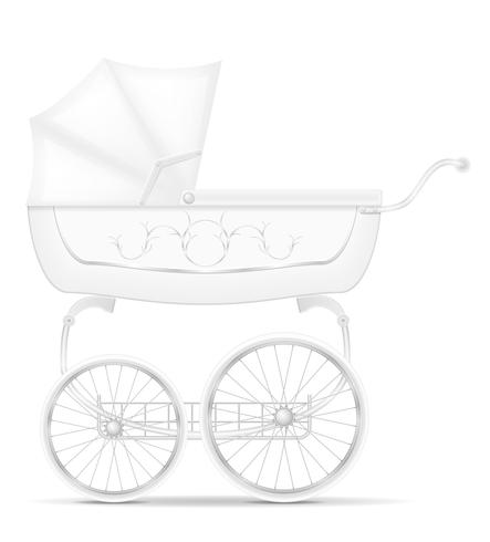 ilustração de estoque retrô bebê carruagem vetor