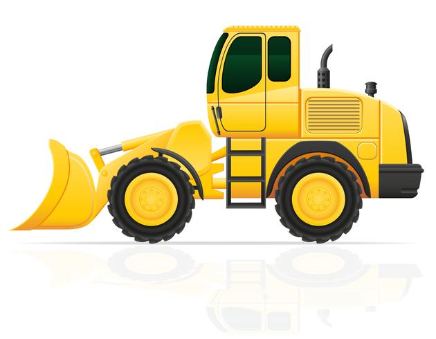 bulldozer para obras rodoviárias ilustração vetorial vetor