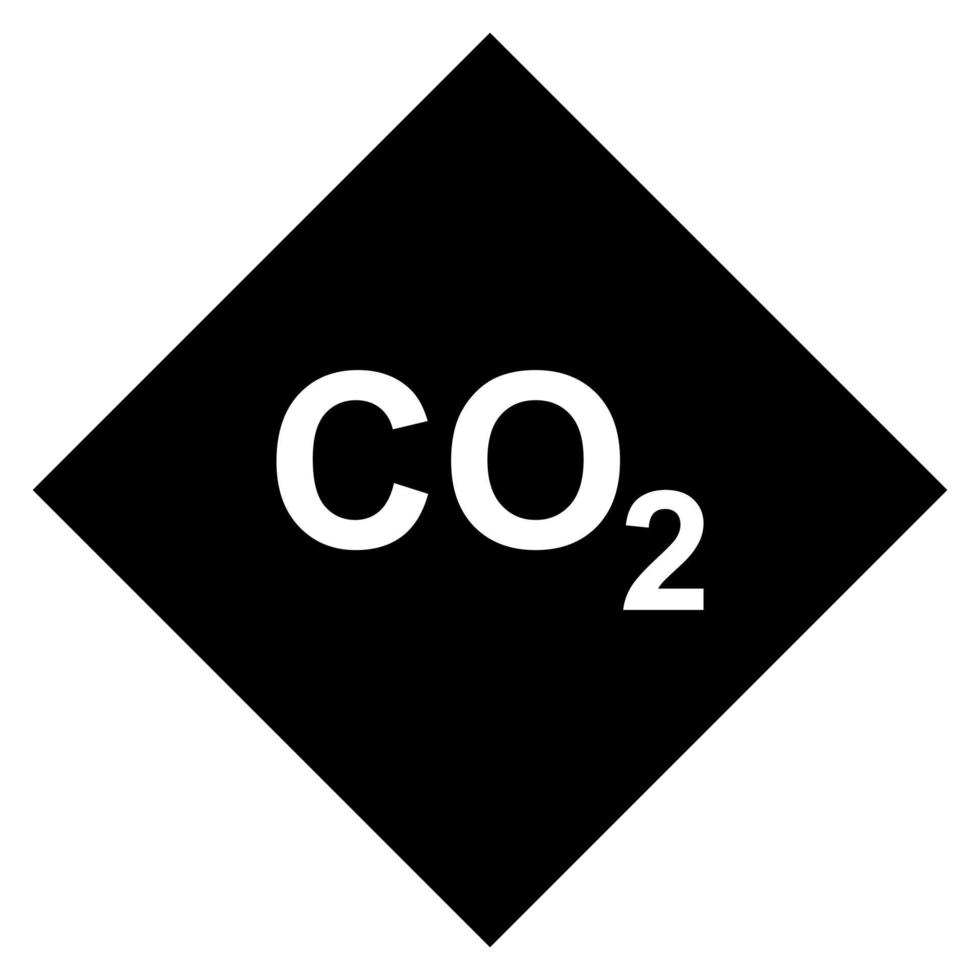 sinal de co2 em fundo branco vetor