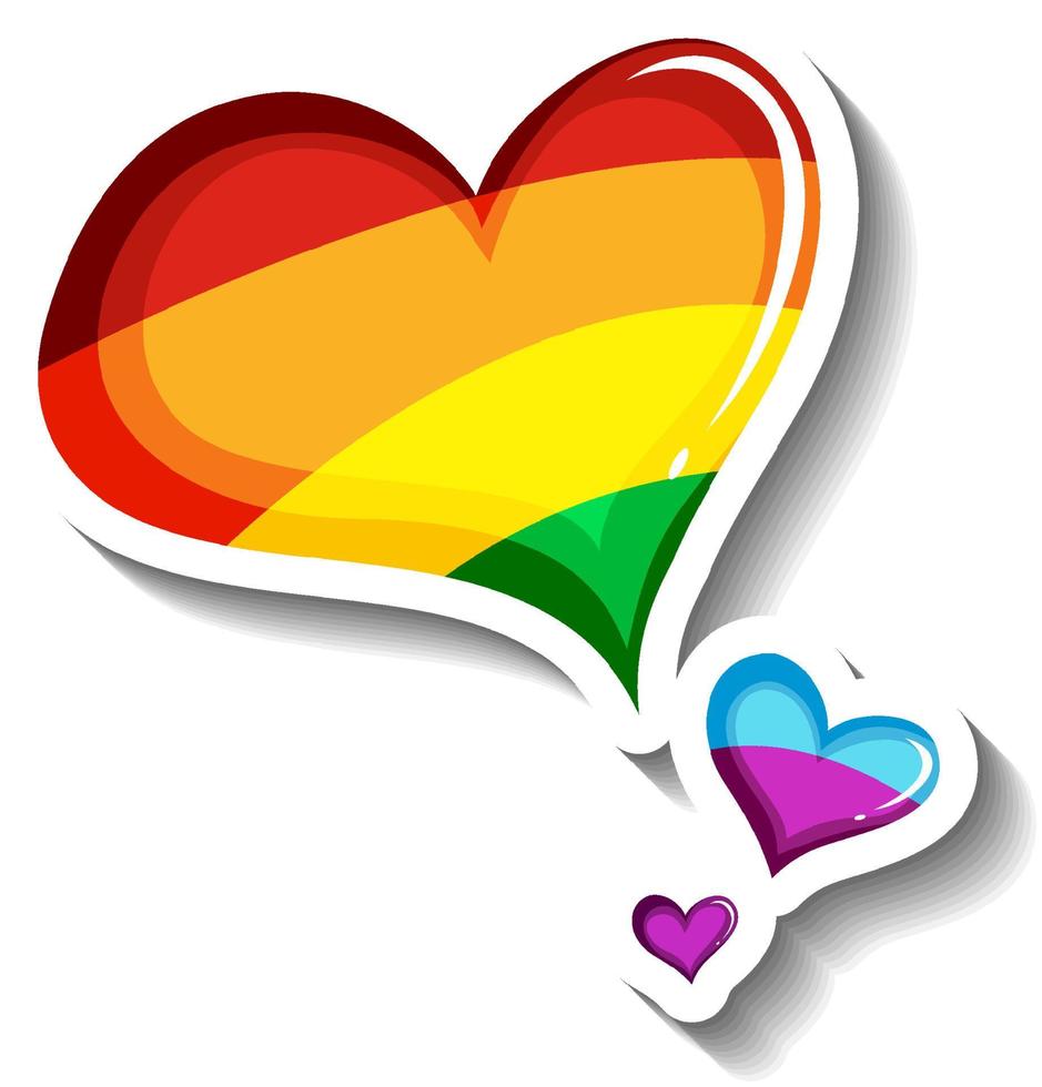 coração de arco-íris em estilo cartoon vetor