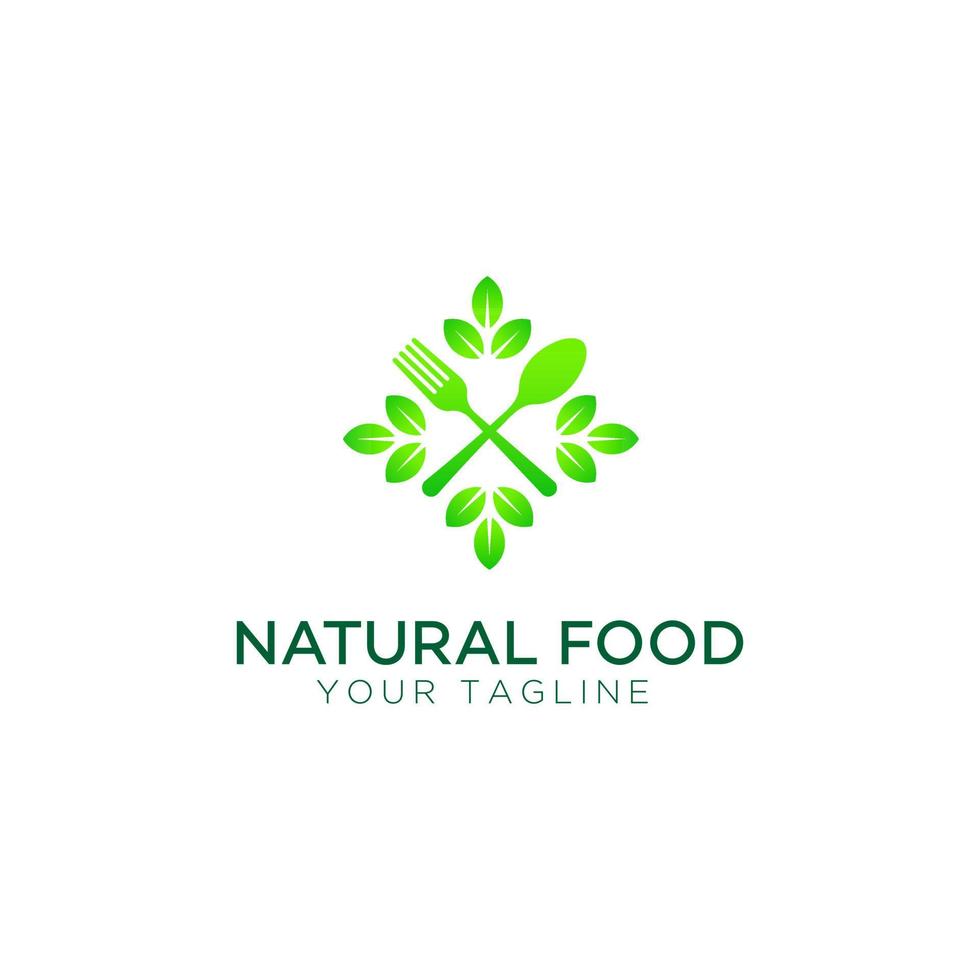 modelo de design de logotipo de comida natural vetor