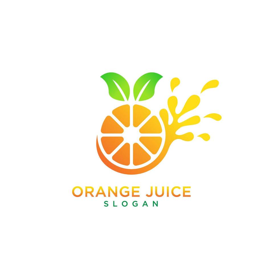 modelo de design de logotipo de suco de laranja vetor