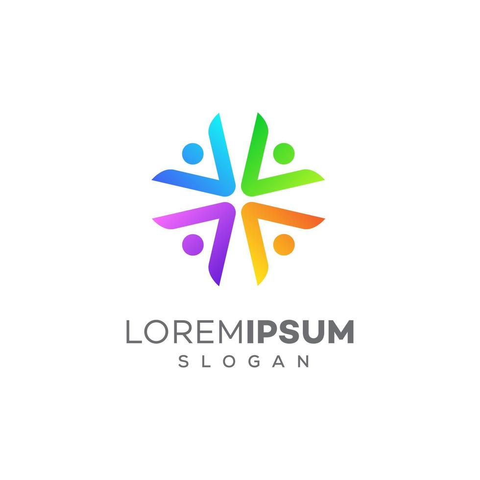 vetor de modelo de design de logotipo de cuidado comunitário