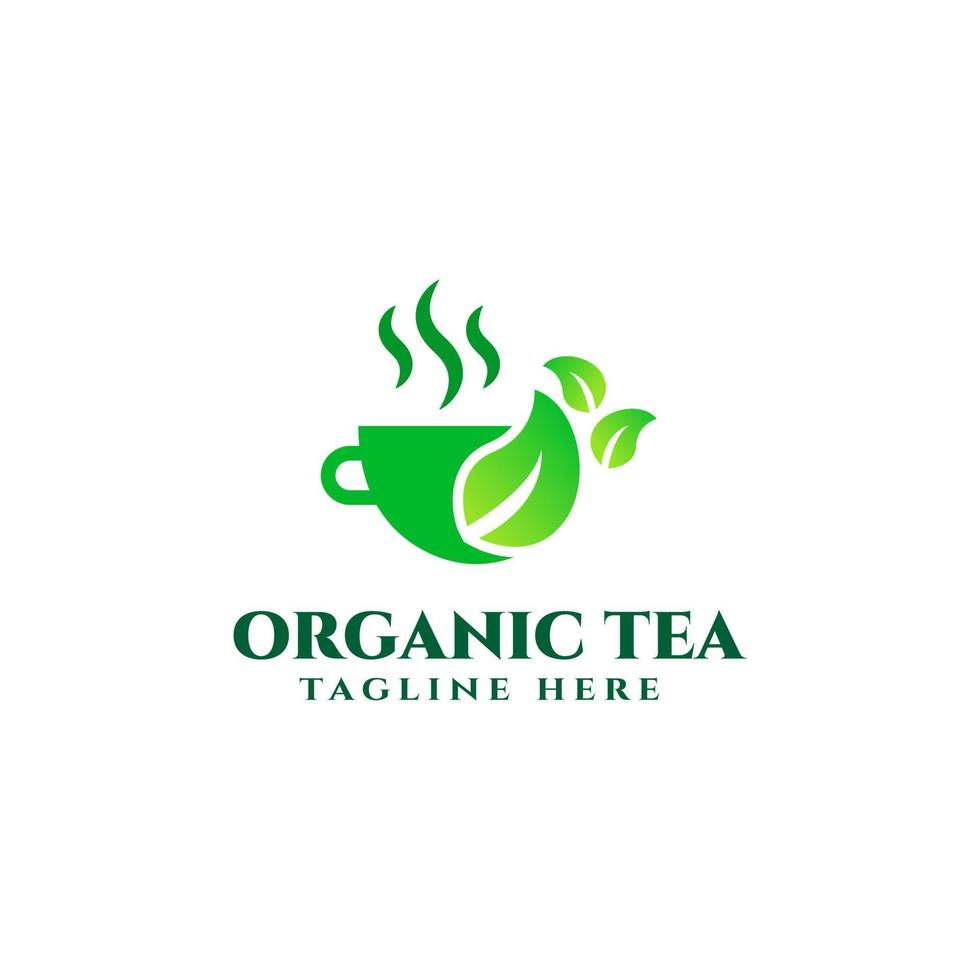 vetor de modelo de design de logotipo de chá orgânico