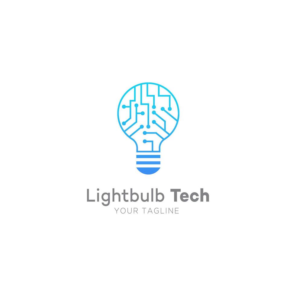 modelo de design de logotipo de tecnologia de lâmpada vetor