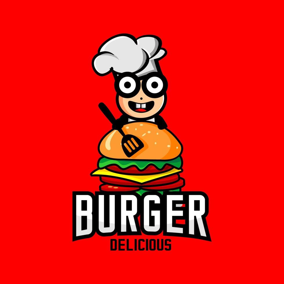 logo burger kid vetor